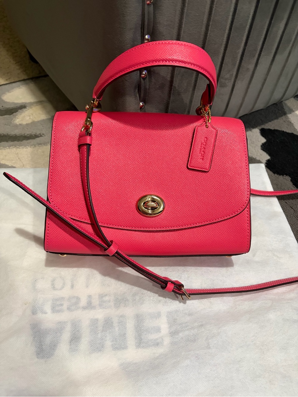 Coach Tilly Top-Handle Crossbody Satchel Pink Petal